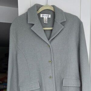 Jones New York 100% Merino Wool Cropped Jacket – Light Grey – Size M